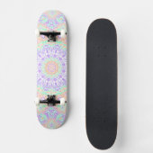 Colorful Groovy Psychedelic Boho Hippie Mandala Skateboard (Vorderseite)