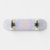 Colorful Groovy Psychedelic Boho Hippie Mandala Skateboard (Horizontal)