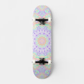 Colorful Groovy Psychedelic Boho Hippie Mandala Skateboard (Vorderseite)