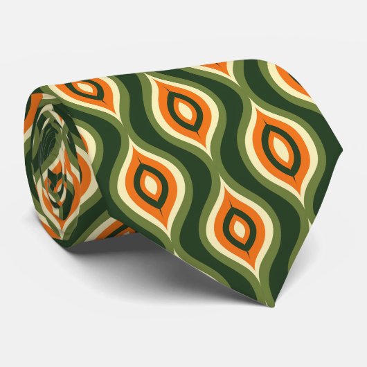 Colorful Groovy Retro Neck Tie Krawatte (Gerollt)