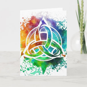 Colorful Grunge Celtic Watercolor Design Karte
