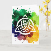 Colorful Grunge Celtic Watercolor St Patrick's Day Karte (Gelbe Blume)