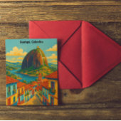 Colorful Guatape El Penol Rock Colombia Postkarte