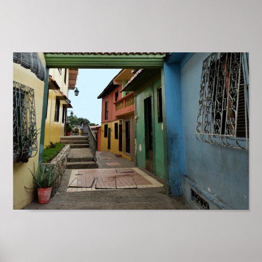 Colorful Guayaquil Alley Poster (Vorne)