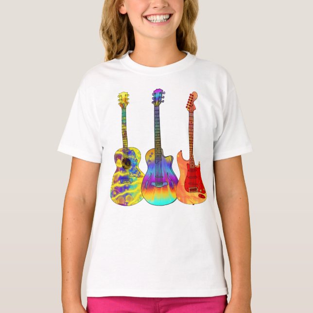 Colorful Guitar Rockstar T-Shirt (Vorderseite)