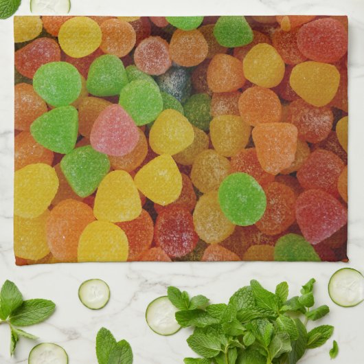 Colorful Gumdrops Candy Geschirrtuch (Gefaltet)
