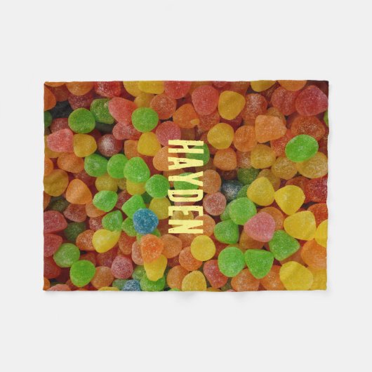 Colorful Gumdrops Candy Personalised Fleecedecke (Vorderseite (Horizontal))