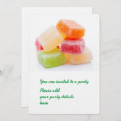 Colorful gummy square sweets einladung (Vorne/Hinten)