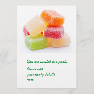 Colorful gummy square sweets einladung