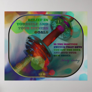 Colorful Gym Poster with Weights 009