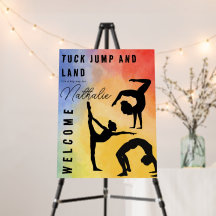 Colorful Gymnastic girl Birthday Party Welcome