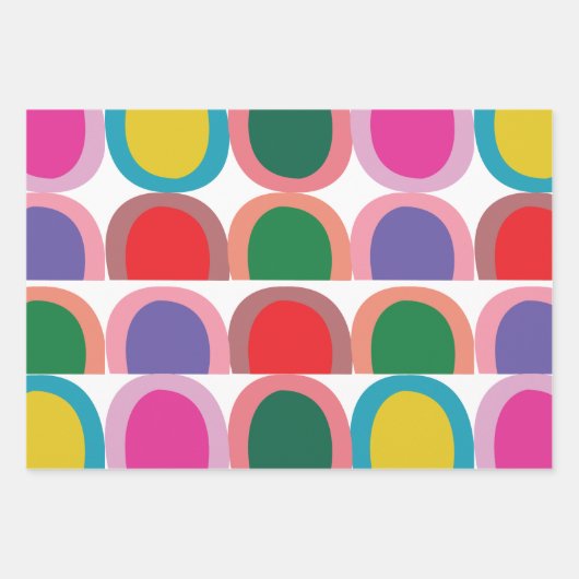 Colorful Half Circle Geometric Geschenkpapier Set (Vorderseite)