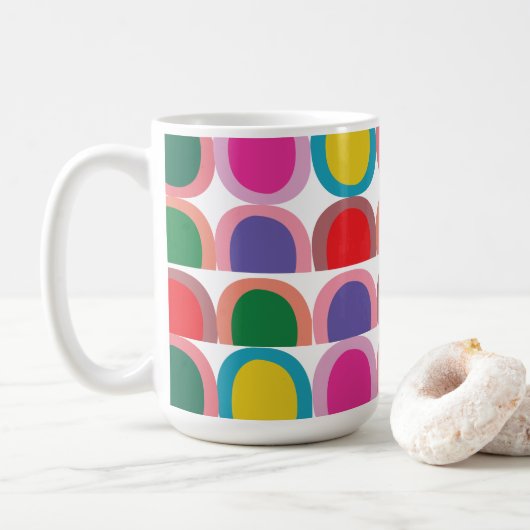 Colorful Half Circle Geometric Kaffeetasse (Mit Donut)