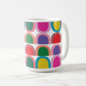 Colorful Half Circle Geometric Kaffeetasse (VorderseiteRechts)