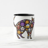 Colorful Halloween Cat Tasse (Zentrum)