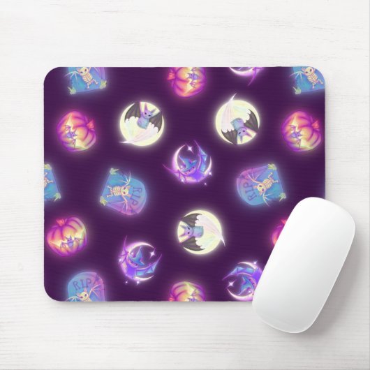 Colorful Halloween Cute Mousepad (Mit Mouse)