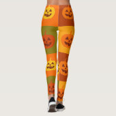 Colorful Halloween Pumpkin Grid Leggings (Rückseite)