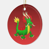 Colorful Hand Drawn Chinese Dragon Keramik Ornament (Links)