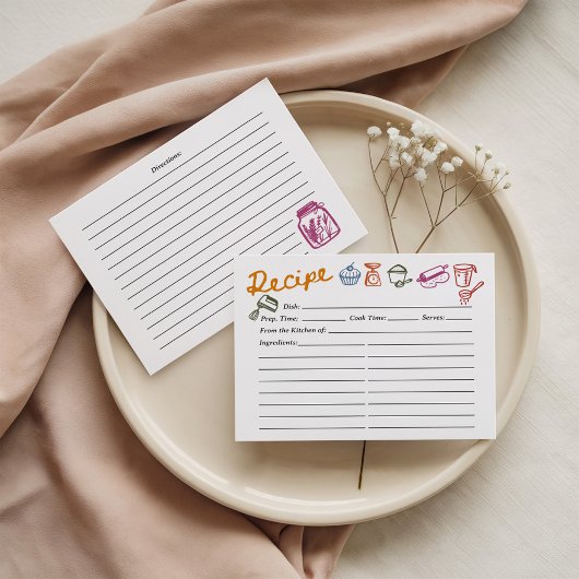 Colorful Hand Drawn Recipe Card