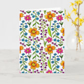 Colorful Hand-Drawn Wildflower Pattern Greeting Karte (Gelbe Blume)