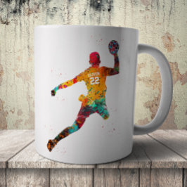 Colorful Handball Player Kaffeetasse