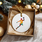 Colorful Handball Player Keramik Ornament