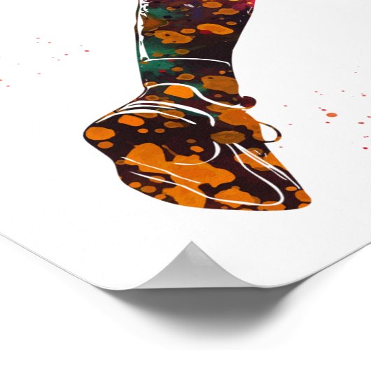 Colorful Handball Player Poster (Ecke)