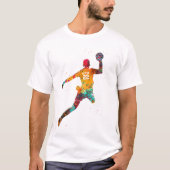 Colorful Handball Player T-Shirt (Vorderseite)