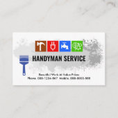 Colorful Handyman Tools Paint Splatter Visitenkarte (Vorderseite)