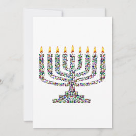 Colorful Hanukkah Candle Einladung