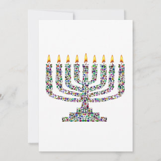 Colorful Hanukkah Candle Einladung