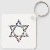 Colorful Hanukkah Candle Schlüsselanhänger (Rückseite)