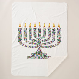 Colorful Hanukkah Candle Sherpadecke