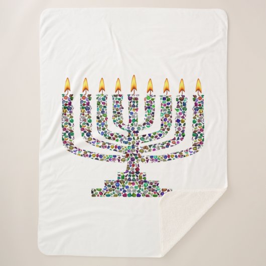 Colorful Hanukkah Candle Sherpadecke (Vorderseite)