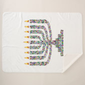 Colorful Hanukkah Candle Sherpadecke (Vorderseite (Horizontal))