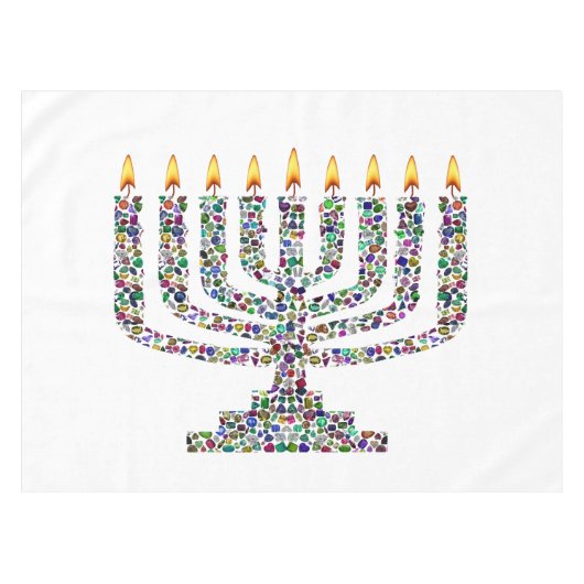 Colorful Hanukkah Candle Tischdecke (Vorderseite (Horizontal))