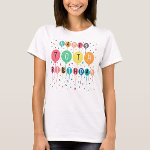 Colorful Happy 70th birthday with ballons T-Shirt