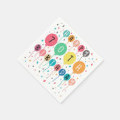 Colorful Happy 70th birthday with balloons Serviette (Ecke)