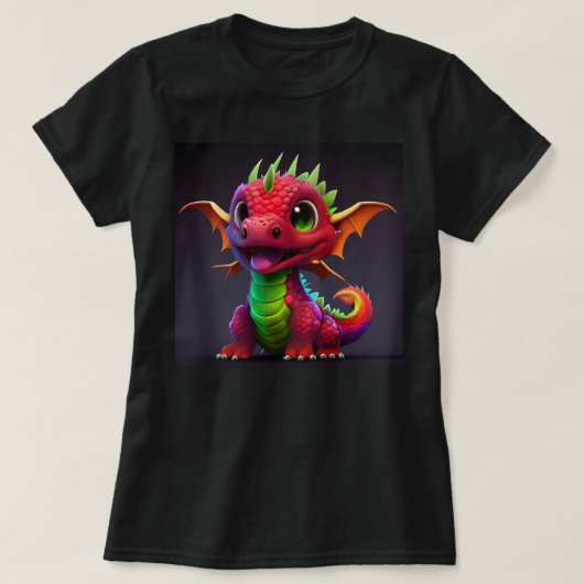Colorful Happy Baby Dragon T-Shirt (Design vorne)