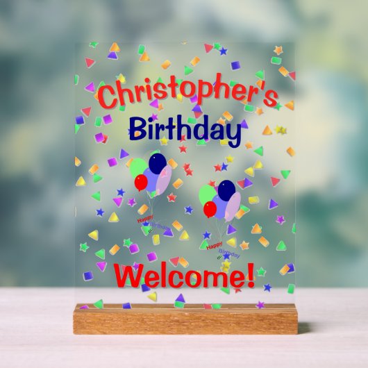Colorful Happy Birthday Acrylic Sign Acrylschild (Neutral)