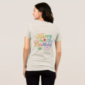 Colorful Happy Birthday Floral Women's  Tshirt (Rückseite voll)