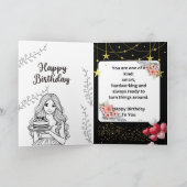 Colorful Happy Birthday Folded Greeting Card Karte (Innenseite)