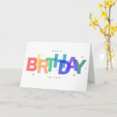 Colorful Happy Birthday Karte (Gelbe Blume)