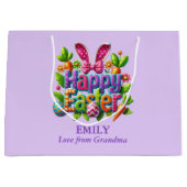 Colorful Happy Easter Große Geschenktüte (Vorderseite)
