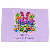 Colorful Happy Easter Große Geschenktüte (Rückseite)