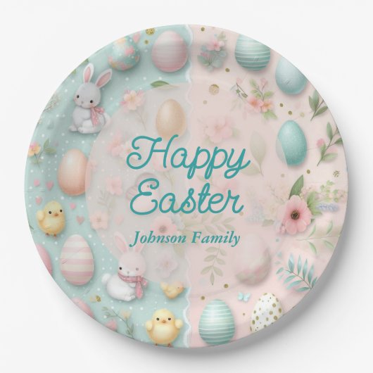 Colorful Happy Easter  Pappteller (Vorderseite)