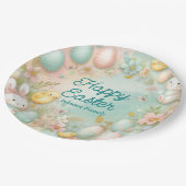 Colorful Happy Easter  Pappteller (Schrägansicht)