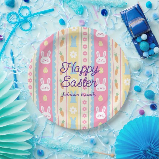Colorful Happy Easter  Pappteller (Party)