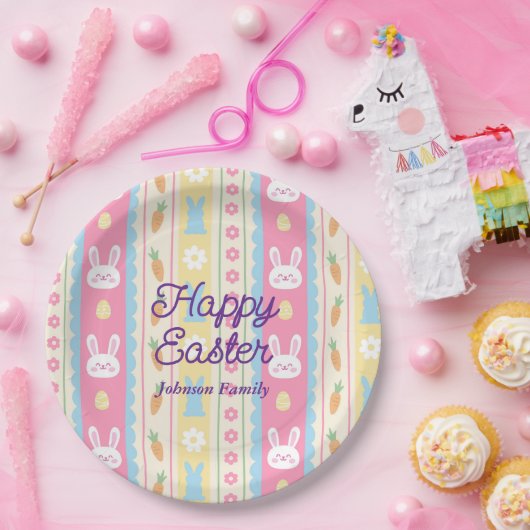 Colorful Happy Easter Pappteller (Party)