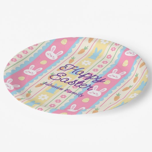 Colorful Happy Easter Pappteller (Schrägansicht)